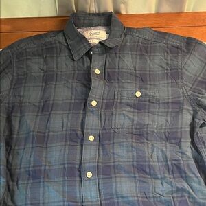 Grayers Navy Green Plaid Casual Shirt Short sleeve 100% cotton Large